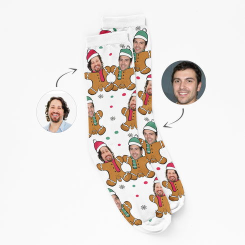 Personalised Gingerbread Face Socks